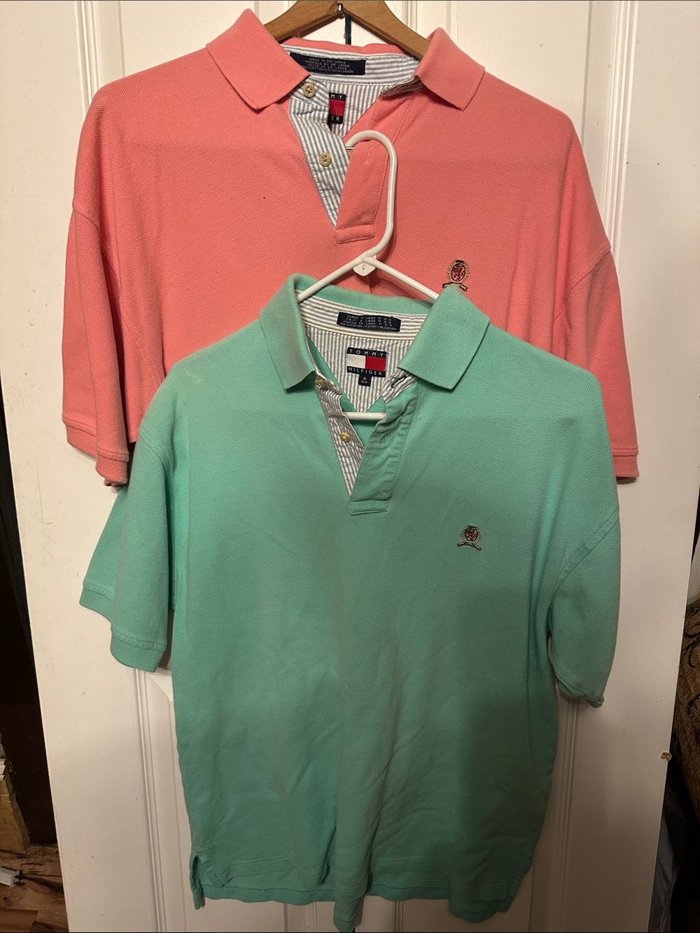 Tommy Hilfiger Men’s Polo Duo — Coral and Mint